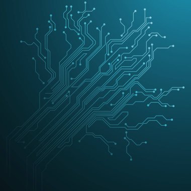 Vektör soyut teknoloji illüstrasyon devre kartı ile. Elektronik cihaz yüksek teknoloji dijital şeması. Teknoloji mikroçip arka plan. vektör çizim