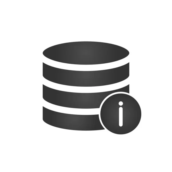 Datenbank Server Isoliert Flache Web Handy Symbol Mit Info Symbol — Stockvektor