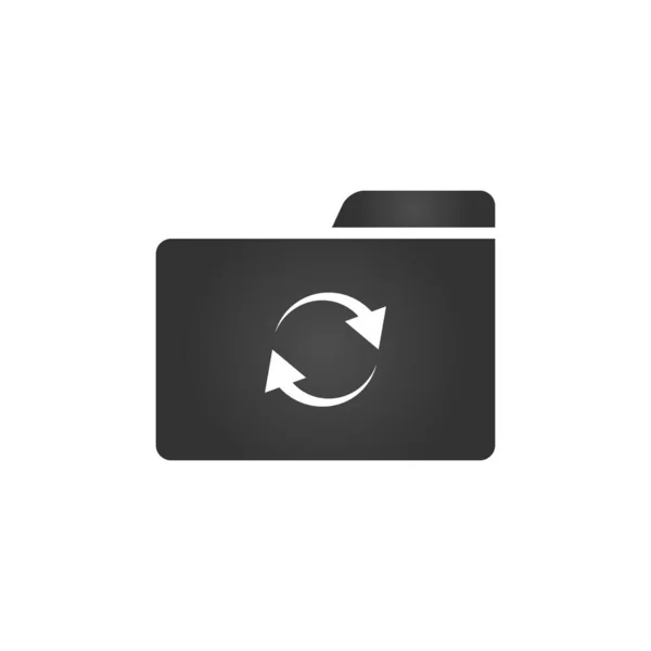 Flèches Synchronisation Folder Icon Dans Style Plat Tendance Isolé Sur — Image vectorielle