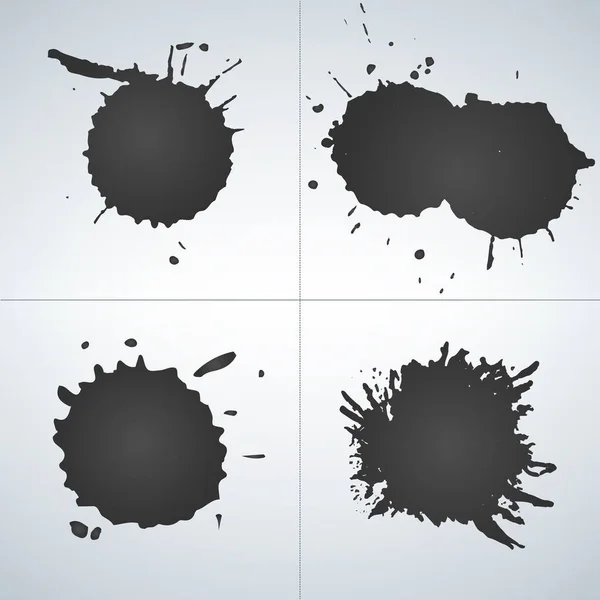 Vector Set Ink Splashes Ink Blots Splatter Collection Vector Illustration — ストックベクタ