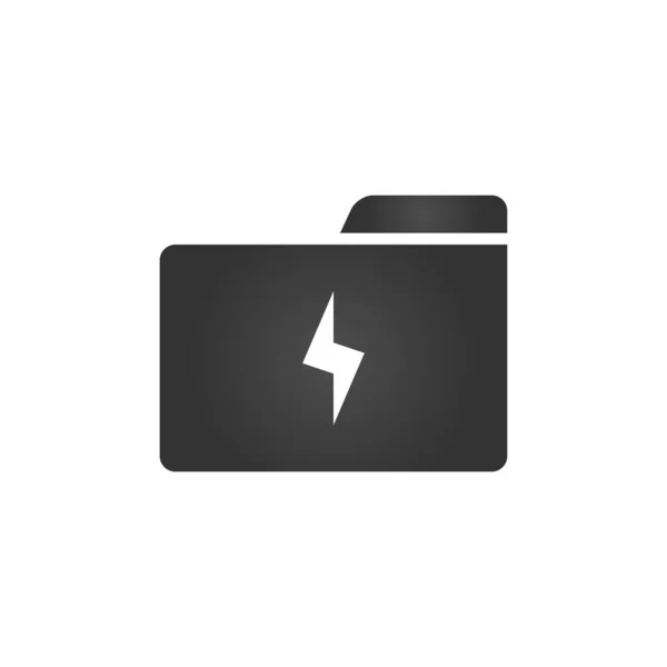 Folder Icon Lightning Trendy Flat Style Isolated White Background Your — Stock Vector