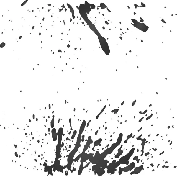 Des Taches Peinture Encre Noire Gouttes Texture Isolée Sur Fond — Image vectorielle