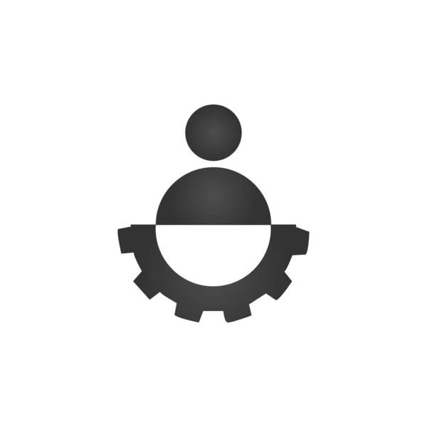 Símbolo Configurações Conta Usuário Com Ícone Roda Engrenagens Ilustração Logotipo —  Vetores de Stock