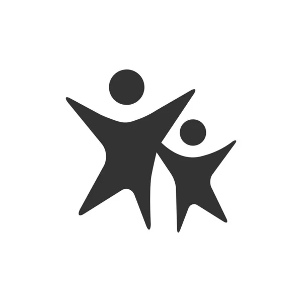 Modern Children Adults Logo Happy Kids Vector Illustration — Stock Vector