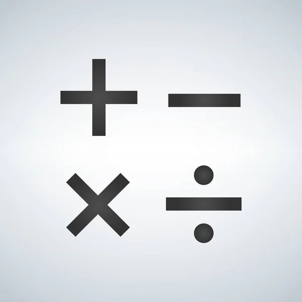 Simboli Della Calcolatrice Nera Illustrazione Vettoriale Isolata Sfondo Moderno — Vettoriale Stock