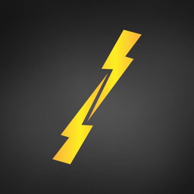 Sembol karşı. Yıldırım parlayan. İki karşıt Lightning'ler. vektör çizim.