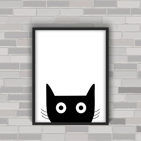 Marco Blanco Negro Pared — Vector de stock