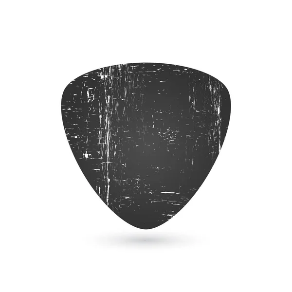 ギターピックアイコンのグランジ効果 白い背景に孤立ベクトルイラスト — ストックベクタ