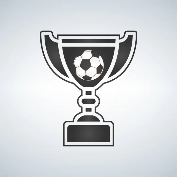 Coupe Trophée Football Prix Icône Vectorielle Dans Style Plat — Image vectorielle