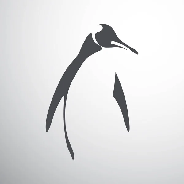 Pinguin Auf Dem Grauen Hintergrund — Stockvektor