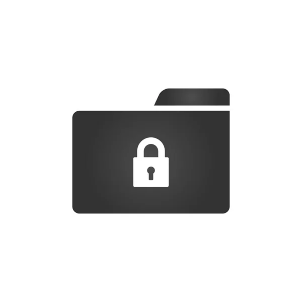 Folder Icon Lock Icon Trendy Flat Style Isolated White Background — Stock Vector