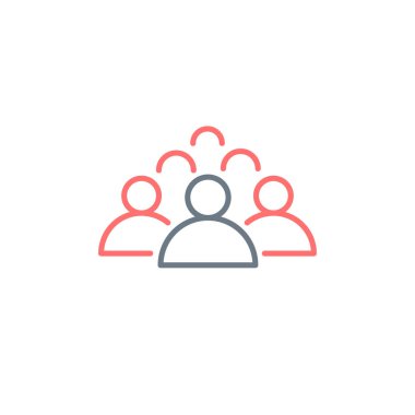 Bir grup insan çizgisi ikonu, lider çizgisi çizgisel piktogram. Düzenlenebilir felç. Stok Vektörü illüstrasyonu izole edildi