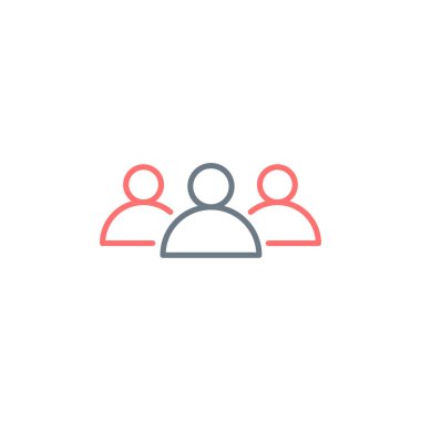 Bir grup insan çizgisi ikonu, lider çizgisi çizgisel piktogram. Düzenlenebilir felç. Stok Vektörü illüstrasyonu izole edildi