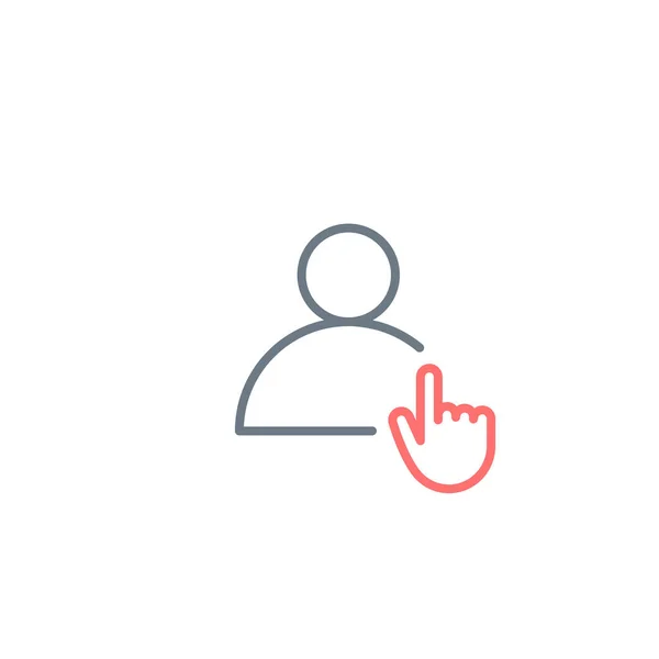Linear User Profile Icon Hand Clicking Design Websites Presentation Mobile — Stock Vector