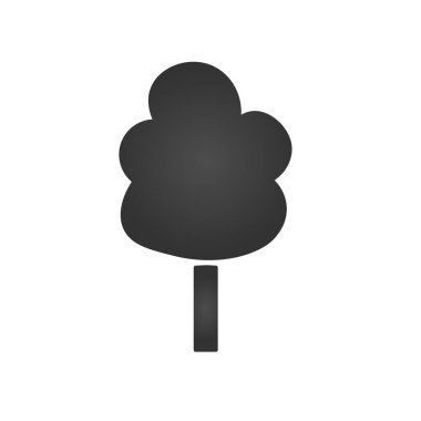 Ağaç silueti Simgesi, Vektör illüstrasyonu beyaz arkaplanda izole edildi.