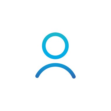 Kullanıcı, doğrusal simge. Vektör İllüstrasyonu beyaz arkaplanda izole edildi.