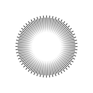 Veri bloğu, kirişler, geometrik tasarım daireler ışınları. Beyaz arka plan üzerinde izole vektör çizim.