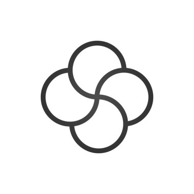 Dörtlü düğüm vektörü, dövme tasarımı vektörü, çapraz düğüm, dört kanat, akıllı, pervane logosu. Vektör illüstrasyonu beyaz arkaplanda izole edildi.