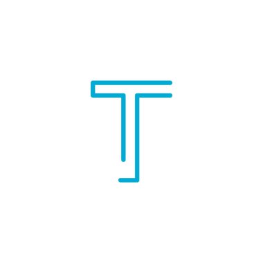 Linear geometric outline alphabet Letter T. Editable stroke. Stock vector illustration isolated on white background.