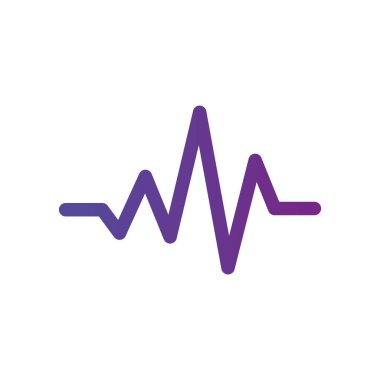 Nabız veya kalp atışı ikonu, tıbbi işaret, web sembolü. Beyaz arkaplanda izole edilmiş vektör çizimi. temiz tasarım.