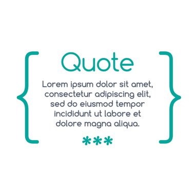 Yenilikçi vektör teklif şablonu tırnak içinde. Yaratıcı vektör afiş çizim bir çerçeve içinde bir alıntı tırnak işareti ile. Beyaz arka plan üzerinde izole vektör çizim.