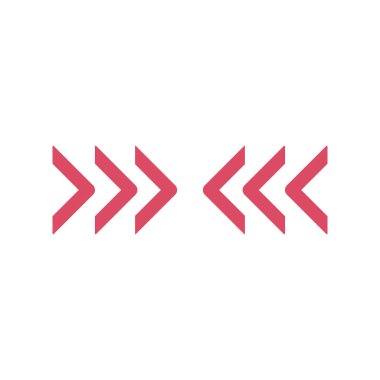 Üçlü Sembol Okları yatay olarak birbirlerine yönelmiş. Hisse Vektörü illüstrasyonu beyaz arkaplanda izole edildi.