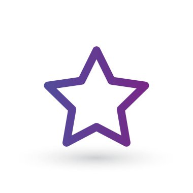Yıldız çizgi simgesi, favori ana hatlı vektör logosu illüstrasyonu, beyaz arkaplanda izole edilmiş doğrusal resim.