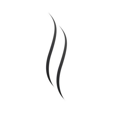 Duman, ateş, buharlaşan su silueti. Vektör illüstrasyonu beyaz arkaplanda izole edildi.