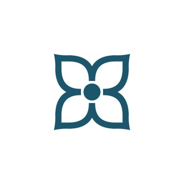 Yaratıcı dört yapraklı doğa logosu tasarımı. Stok vektör illüstrasyonu beyaz arkaplanda izole edildi.