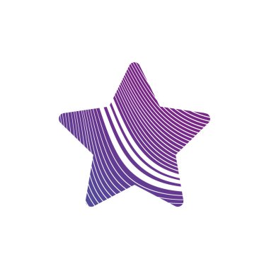 Yıldız logo. En az soyut sembolü. Geometrik tasarım. Çizgiler yıldız unsuru olarak. Beyaz arka plan üzerinde izole vektör çizim.