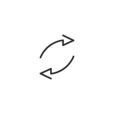 Bilgi grafiği için iki daire okları. Basit düz 360 diyagram simgesi. Düzenlenebilir konturiçeren doğrusal anahat okları. beyaz arka planda yalıtılmış vektör çizimi.