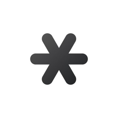 Metin yıldızı veya basit bir Kar Tanesi simgesi. Vektör illüstrasyonu beyaz arkaplanda izole edildi