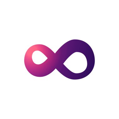 Sonsuzluk işareti renk değişkeni. Sekiz işaret renkli gradyan simgesi. Vektör illüstrasyonu beyaz arkaplanda izole edildi.