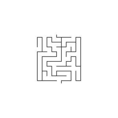 Soyut labirent. Kare şeklinde labirentler. İş dünyası, dekorasyon ve logo için modern tasarım. Vektör illüstrasyonu beyazda izole edildi