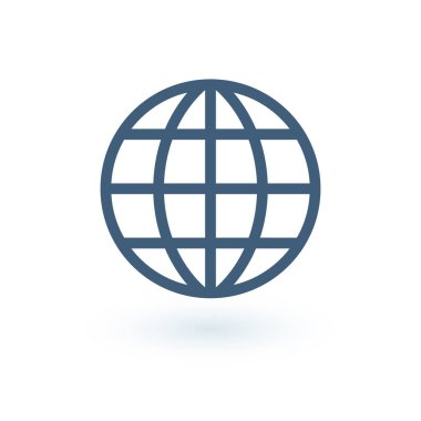 Dünya ikonu. Dünya sembolü. Hisse Vektörü illüstrasyonu beyaz arkaplanda izole edildi.