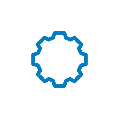 Lineer Gear veya Cog Icon. Vektör illüstrasyonu beyaz arkaplanda izole edildi.