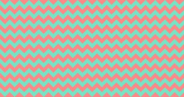 Vektör zigzag sembolü dikişsiz desen, canlı mercan turkuaz yeşil.