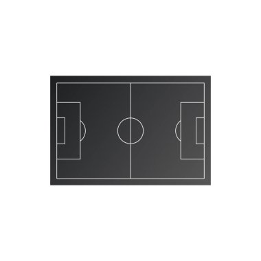Futbol sahası ikonu. İnternet için futbol ya da futbol alanı vektör simgesinin basit bir gösterimi. Vektör illüstrasyonu beyaz arkaplanda izole edildi