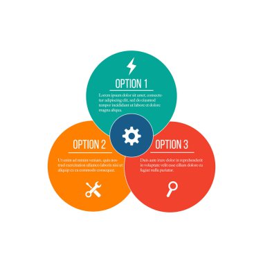 Vektör çemberi bilgisi. Şablon, grafik, sunum ve grafik. 3 veya 4 seçenekli iş konsepti, bölümler, adımlar veya süreçler.