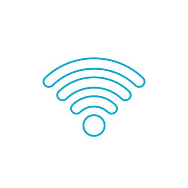 Infographic, web sitesi ya da uygulama için doğrusal Wifi simgesi ya da simgesi. Hisse Vektörü illüstrasyonu beyaz arkaplanda izole edildi.