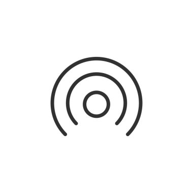 Ağ logosu tasarımı, kablosuz logo. radyo ses hücre dalgaları simgesi. Vektör illüstrasyonu beyaz arkaplanda izole edildi.