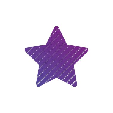 Yıldız logo. En az soyut sembolü. Geometrik tasarım. Çizgiler yıldız unsuru olarak. Beyaz arka plan üzerinde izole vektör çizim.