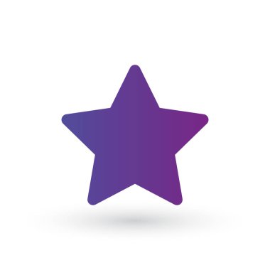 Mor gradyan Yıldız simgesi, favori vektör logosu çizimi, beyaz arkaplanda izole edilmiş.