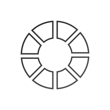 Bilgi çemberi. İşlem çizelgesi. 8 seçenekli vektör diyagramı. Grafik, sunum, rapor, adım seçenekleri, web tasarımı için kullanılabilir. Doğrusal tasarım.