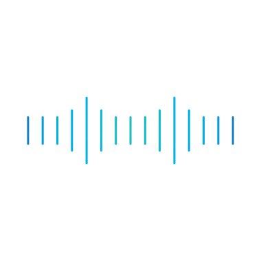 Doğrusal ses veya ses dalgası, ses dalgası simgesi. Minimalist tasarım. Vektör illüstrasyonu beyaz arkaplanda izole edildi.