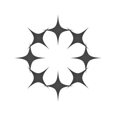 Daire Star sınır Logo şablonu, vektör illüstrasyon izole üzerinde beyaz baackground.