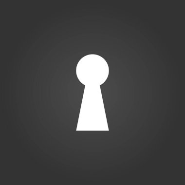 anahtar deliği simgesi, siyah modern arkaplanda izole.