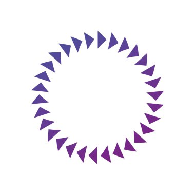 Üçgen çember çerçeve, yuvarlak tasarım vektör çizimi beyaz arkaplanda izole. temiz tasarım.