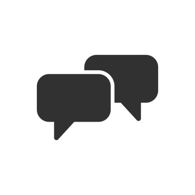 İki Konuşma Balonu Simgesi. Basit düz sembol. Hisse Vektörü illüstrasyonu beyaz arkaplanda izole edildi.