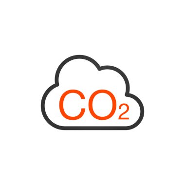 CO2 simgesi. Bulut karbon dioksit emisyonları. Hava ve çevre kirliliğinin.